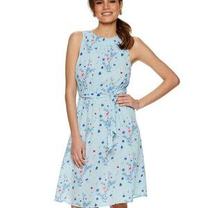 Juicy Couture Cinched Sleeveless Dress Pink Blue gold floral accents SIZE XXL